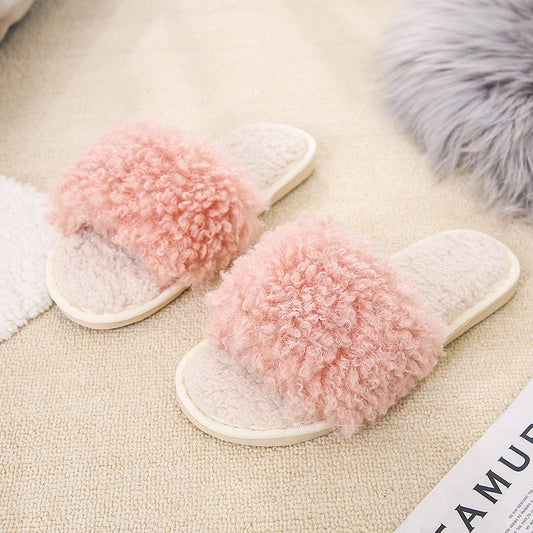 autumn and winter cute casual home plush slippers made of non slip wear resistant