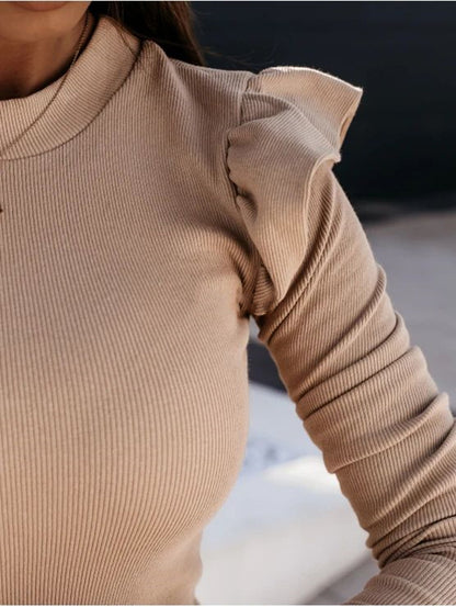 Long Sleeve Knitwear Slim Fit Flying Sleeves Top Base Clothing Women