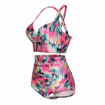 Plus Size Bikini Swimsuit Printed plus-Sized High Waist Woman Bikini Swimsuit