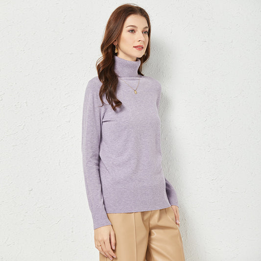 Turtleneck Knitting Bottoming Shirt Inner Wear 2022 Spring Autumn Long Sleeve Solid Color Slim Fit  All-Match Sweater Women Top