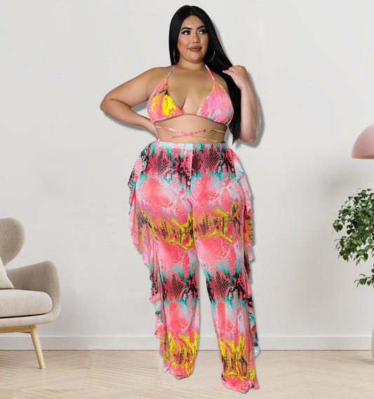 Plus Size Swimwear 2022 Spring Sexy Swimsuit Trousers Three-Piece Suit