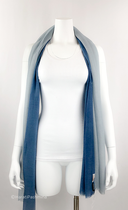 DIRTY BLUE OMBRE SHAWLS FOR WOMEN