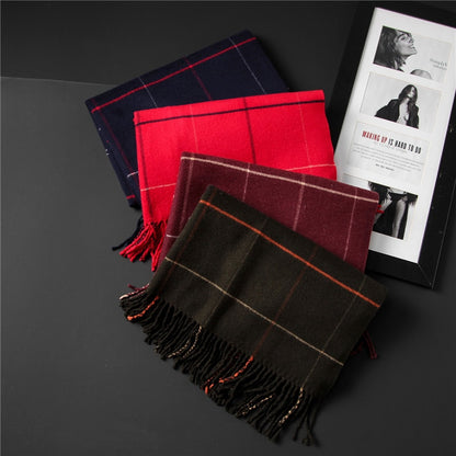 vintage luxury brand women scarf plaid warm cashmere scarves lady winter shawls and wraps pashmina bandana thick foulard