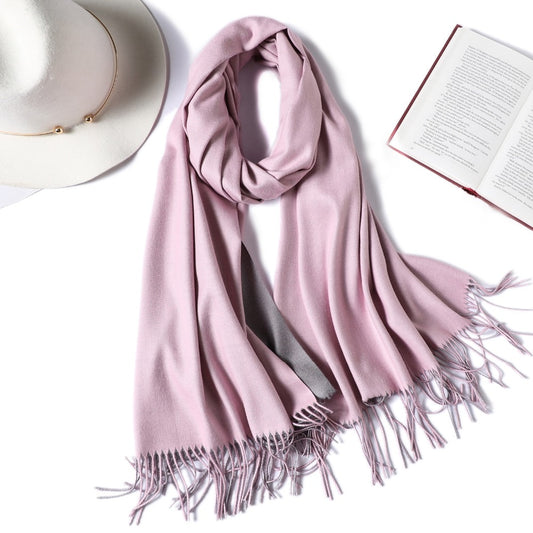 winter scarf for women fashion double side colors lady cashmere scarves pashmina shawls and wraps warm bandana hijabs