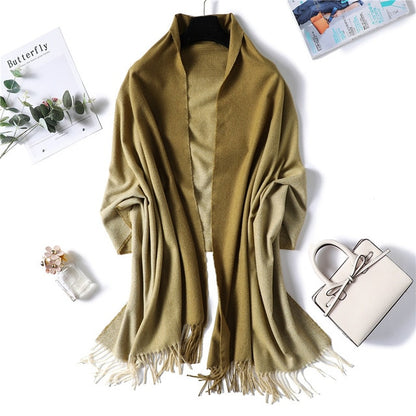 New Winter Scarf Women Cashmere Wool Scarves Shawls Soft Wool Pashmina Scarf for Women Winter Warm Female Poncho Hijabs