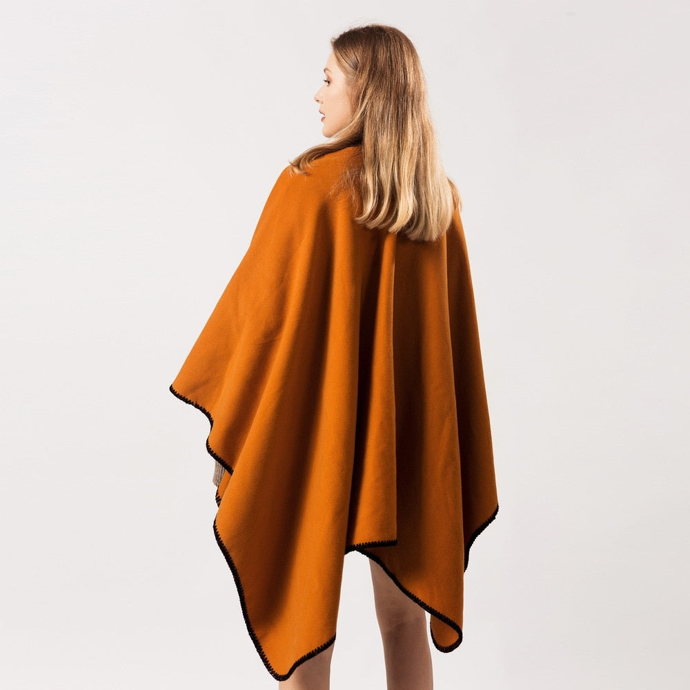 super thick women winter warm cape shawl wraps